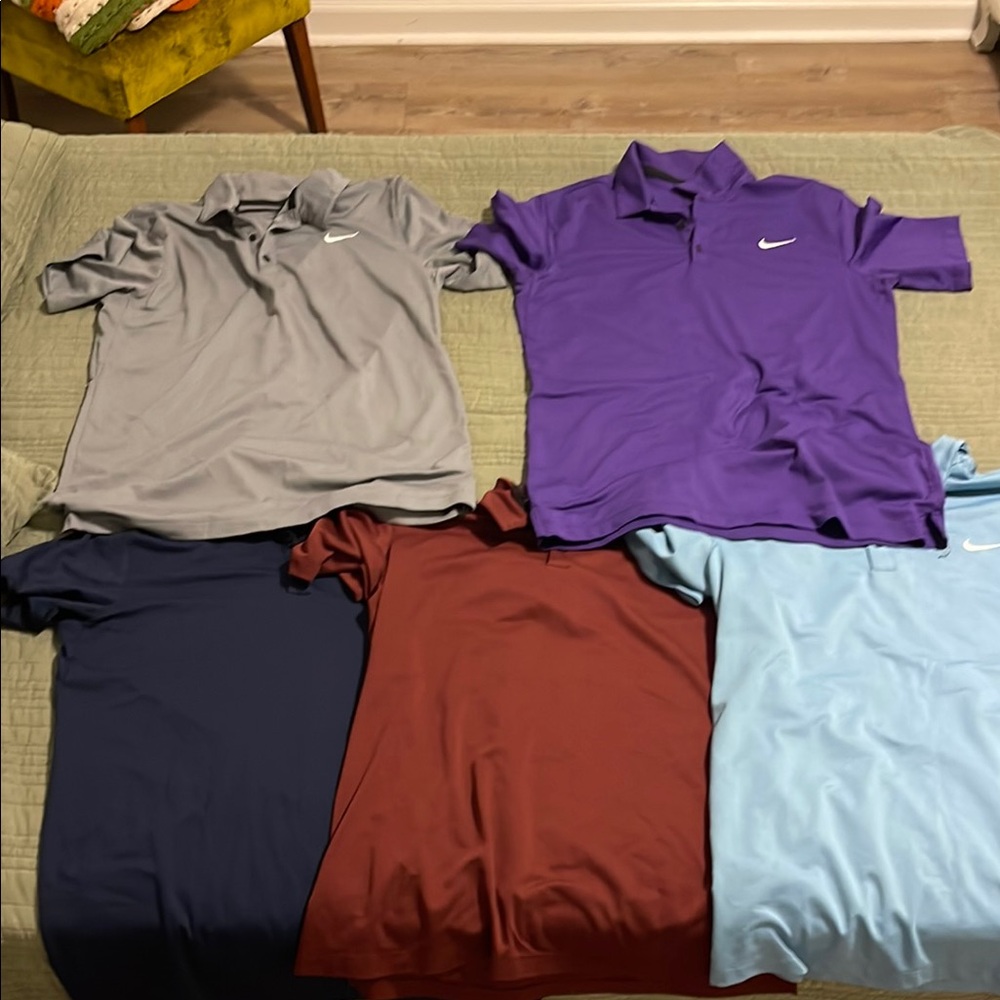 Nike Polo Shirt Collection - Gray, Purple, Navy, Brown, Light Blue